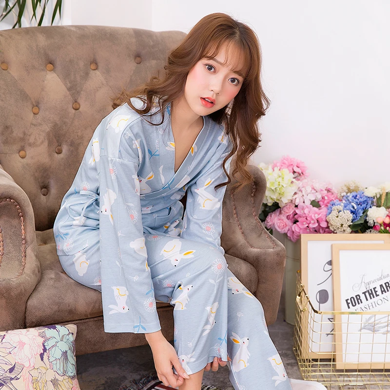 

JRMISSLI Plus Size Summer Retro Japanese Style Pajama Sets Cotton Gauze Kimono Suit Loose Womens Pyjamas Sleepwear Female Home