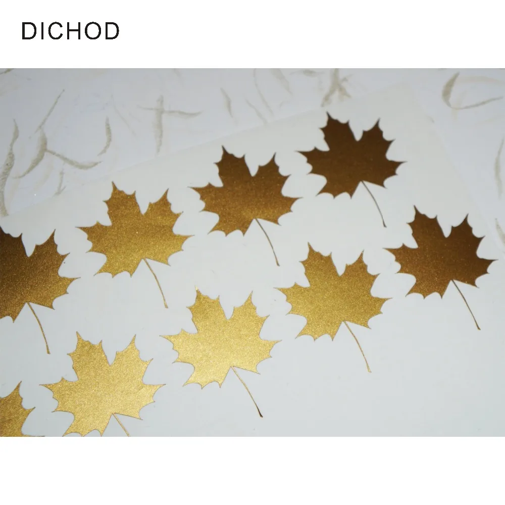 

35 наклеек с кленовыми листьями, кленовые пригласительные уплотнения, золотые настенные наклейки, Праздничные наклейки на окна, уплотнения ...