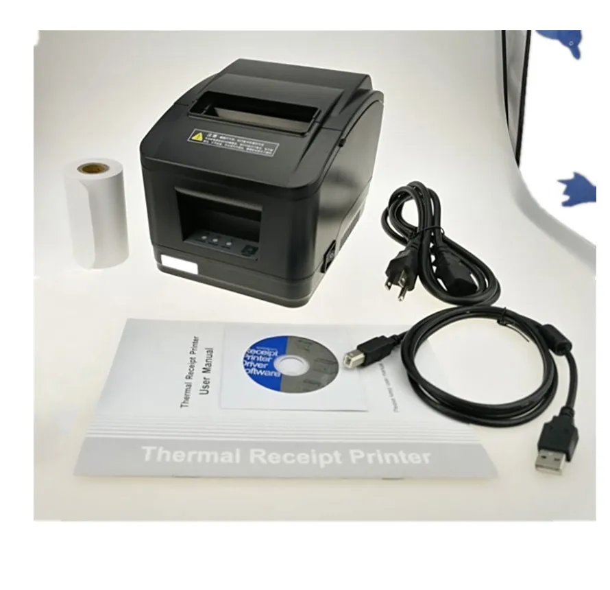 

gift 1rolls of paper new high-quality 80mm thermal receipt printer automatic cutting printing USB port /Ethernet port