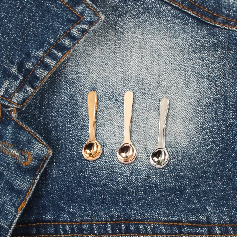 Модная брошь в виде маленькой кофейной ложки 3 цвета женская и детская креативная