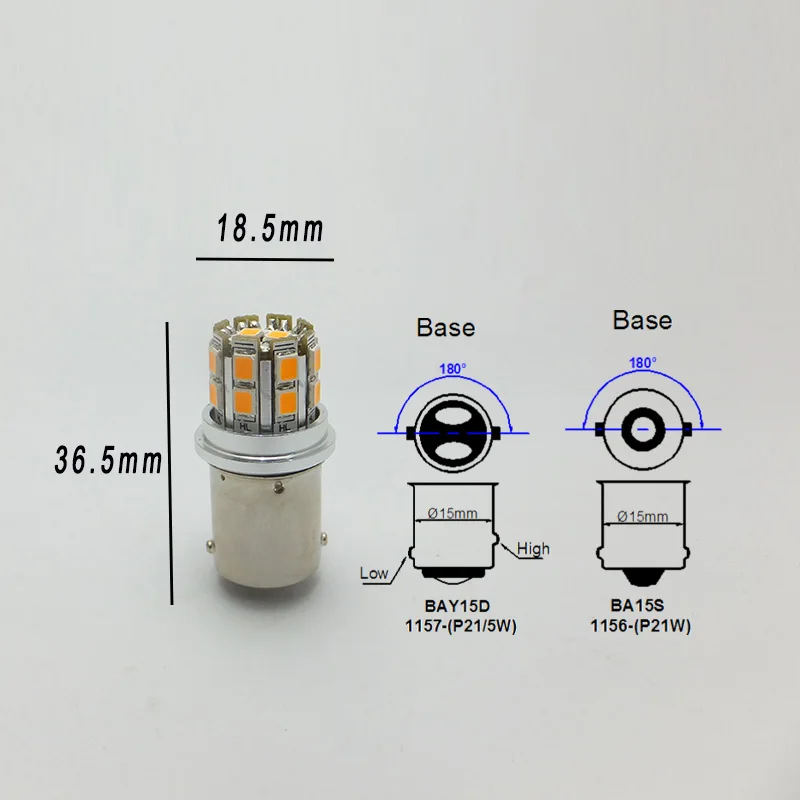 AMYWNTER P21W 1156 Ba15s 6V 12V led 3W лампа для автомобильного стайлинга фар автомобильные огни