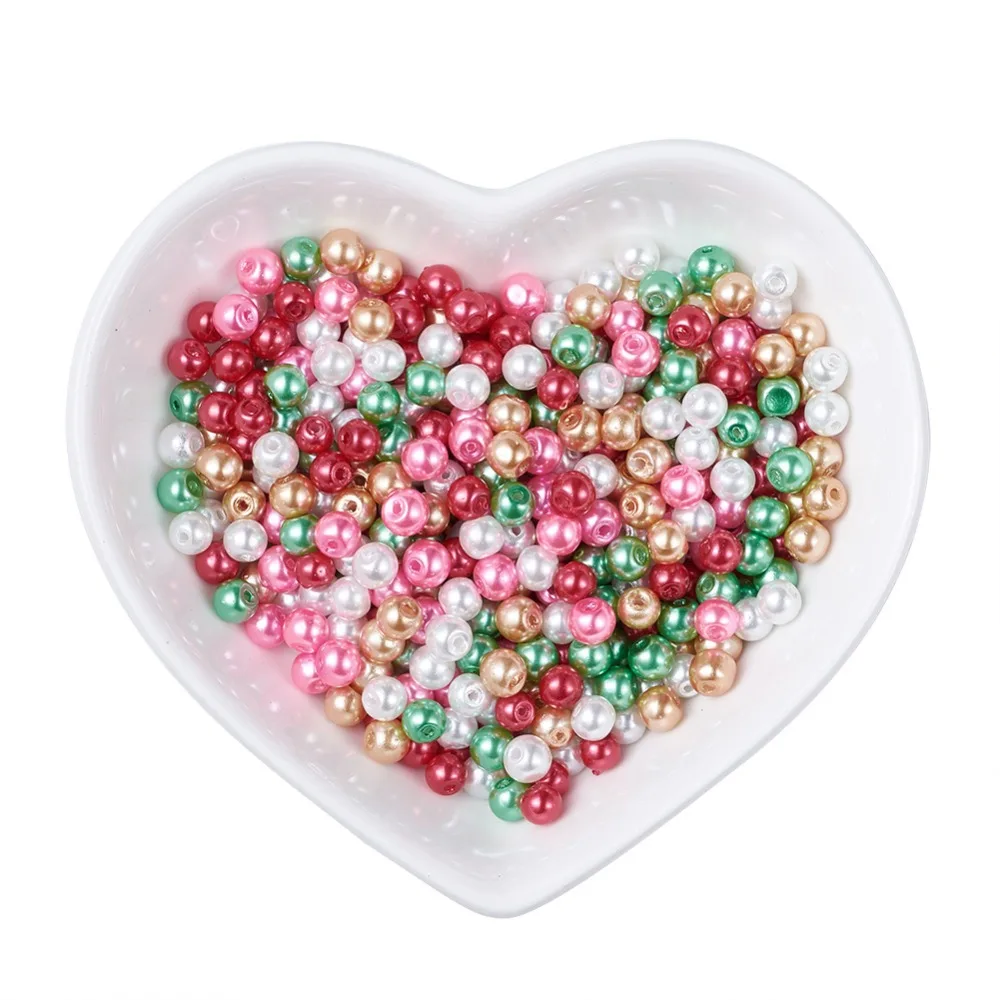 Бусины рождественские из перламутрового стекла 4/6/8 мм|glass pearl beads|pearl beadspearl glass beads |