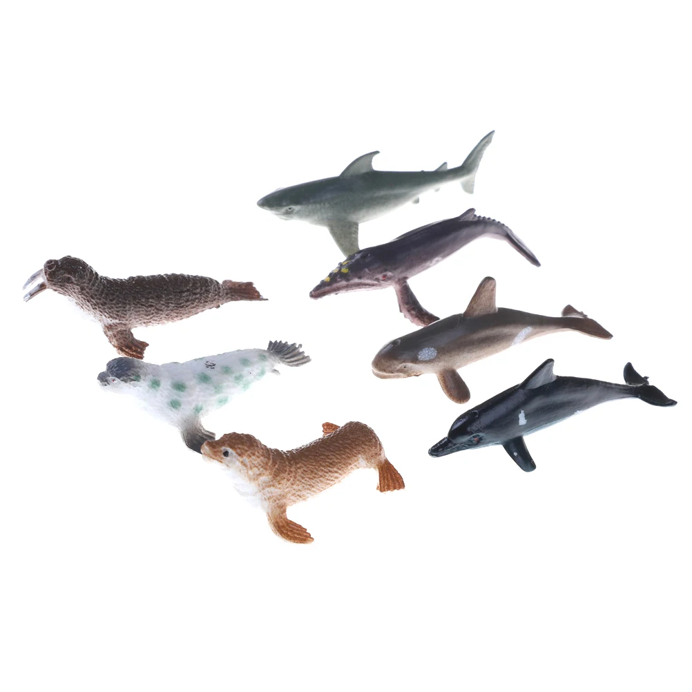 

12Pcs/Set Plastic Sea Marine Animal Figures Ocean Creatures Sea Life Shark Whale Crab Kids Toy Fish Miniature
