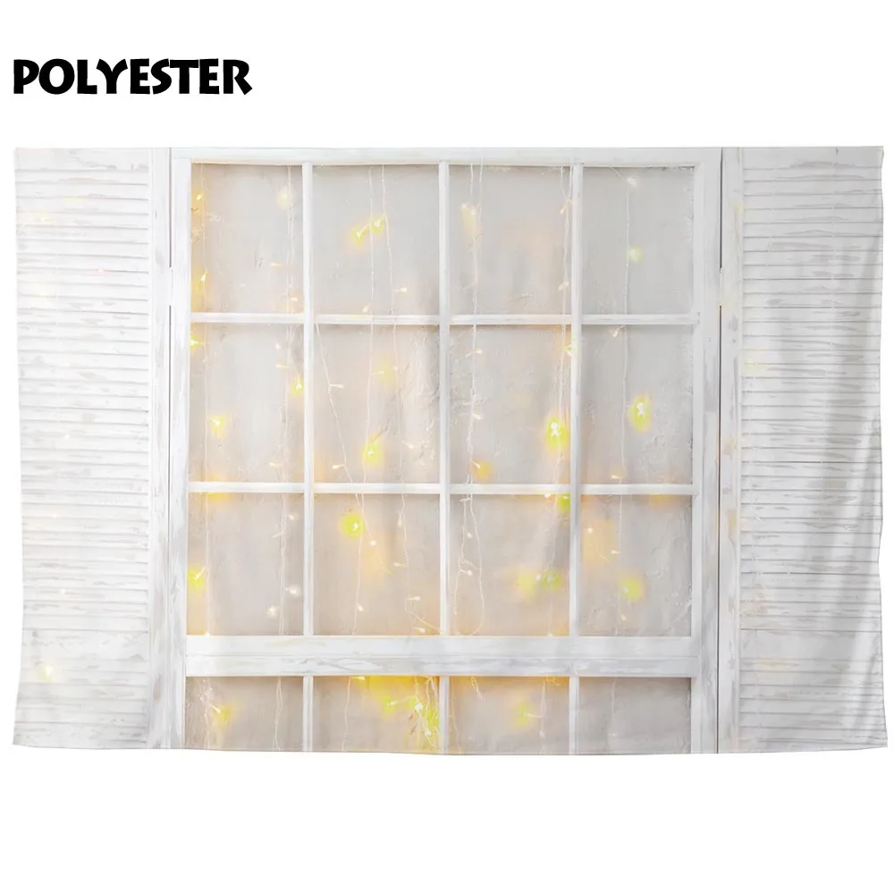 Funnytree backdrop for photographic studio white wood window glitter photo shoot background photobooth photocall printed | Электроника