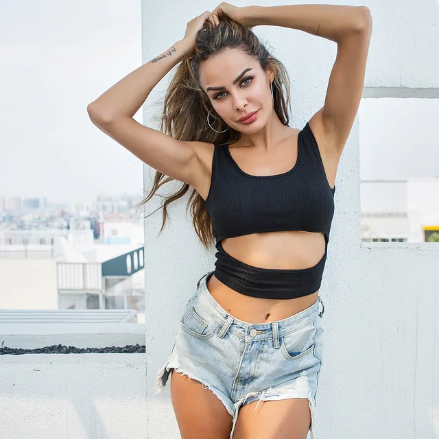 2019 Для женщин пикантные открытые по бокам рукавов Спортивные топы женские