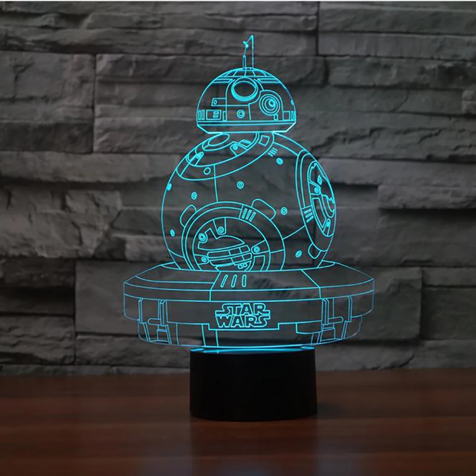 Звездные войны LED 3D ночные светильники креативный окружающий свет USB Настольная
