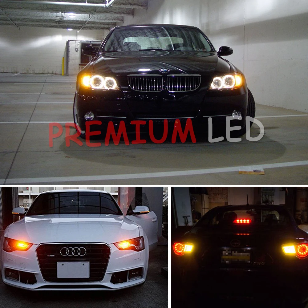 Ijdm Желтый янтарь ошибок 2835 LED 1156 P21W светодиодные лампы для автомобилей спереди