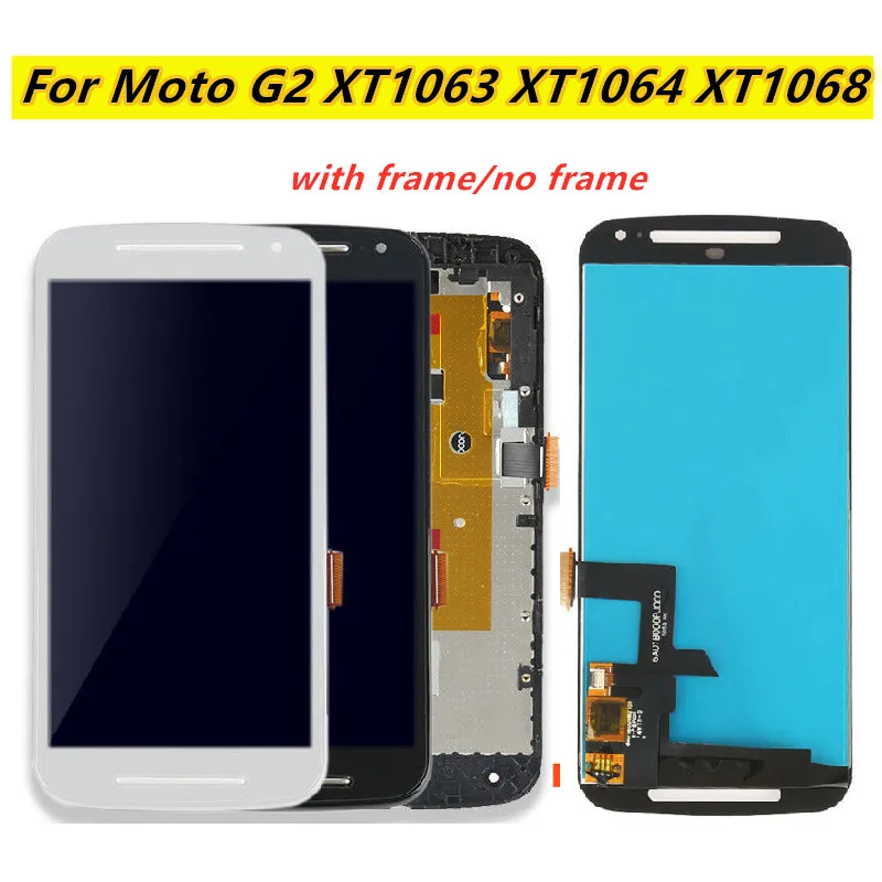 Для Motorola MOTO G2 XT1063 XT1064 XT1068 XT1069 ЖК дисплей сенсорный экран с рамкой дигитайзер