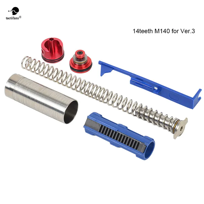 Tactifans Infinite Tune Up Torque Kit для серии AK Ver3 Airsoft AEG(пружина/направляющий поршень цилиндра/головка 14 зубьев Tappet пластина - Цвет: M140