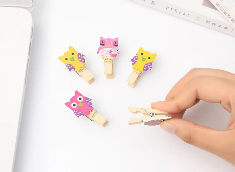 10 шт./лот креативные Kawaii деревянные держатели для фото бумаги милые Diy украшения школьные Канцтовары на подарок канцелярские принадлежности