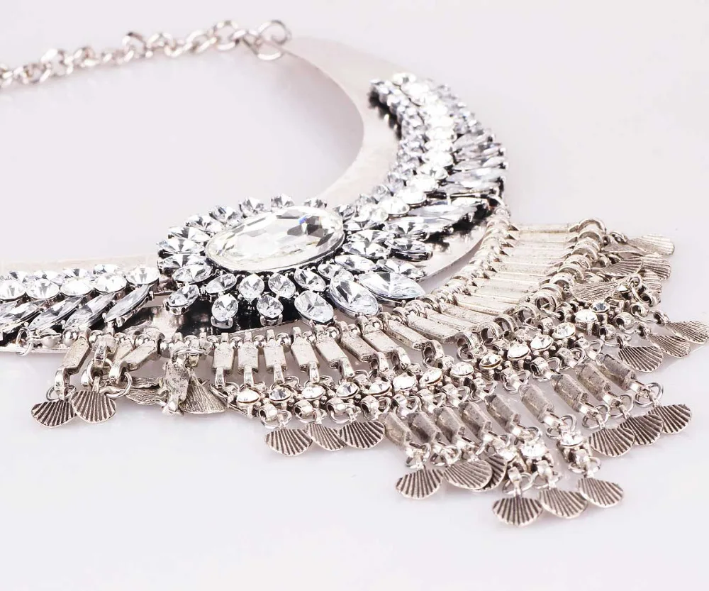 Новые модные женские винтажные серебряные ожерелья чокер ручной работы со