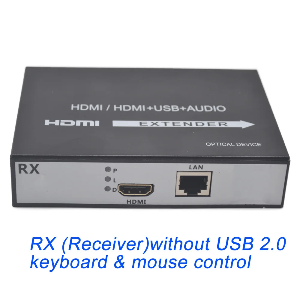 One RX without KVM IP сети HDMI usb-удлинитель Over IP 150 м удлинитель KVM HDMI RJ45 Cat6 H.264 удлиннитель USB KVM поддержка клавиатуры Мышь на застежке-липучке с отверстиями - Цвет: One RX without KVM