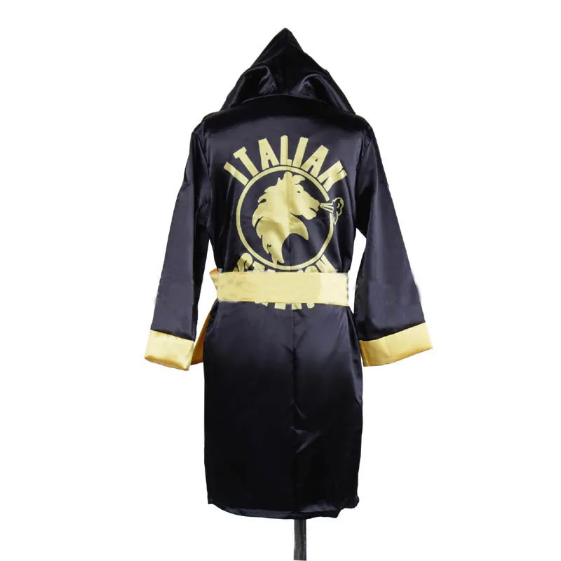 

Children Boy Red Black Rocky Balboa Boxer Costume Clothes with Shorts Movie Boxing Robe Costume for Kids Appllo Flag