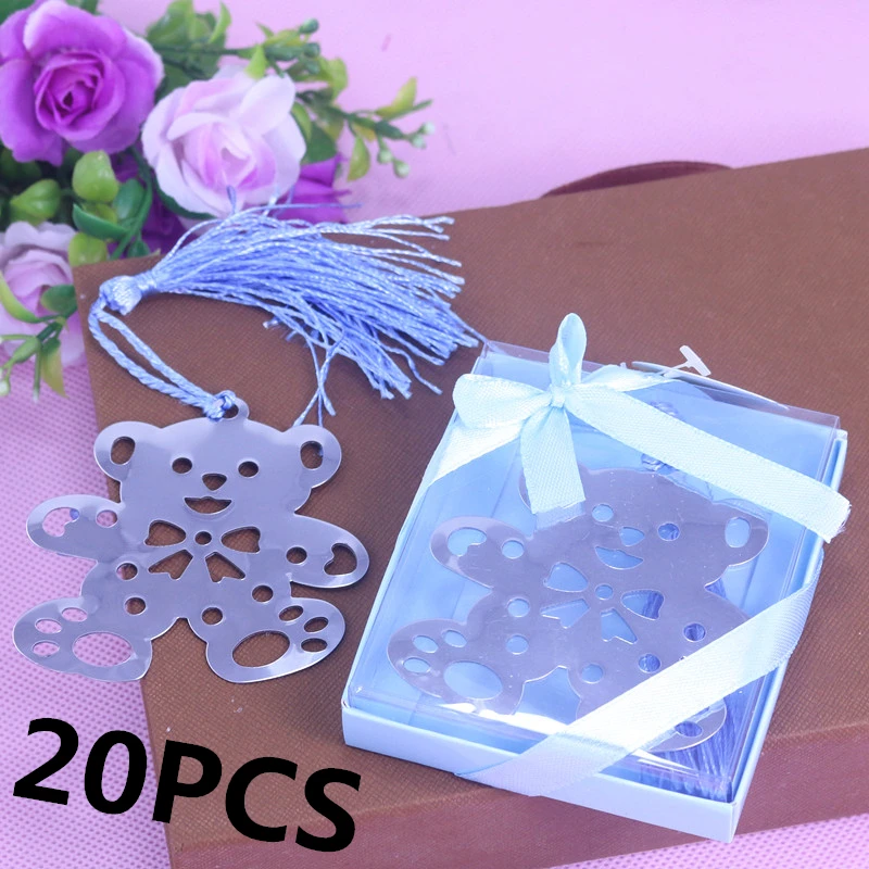 DINIWELL 20 шт. синие Мишки Тедди закладки для гостей Recuerdos Para Bautizo первые подарки