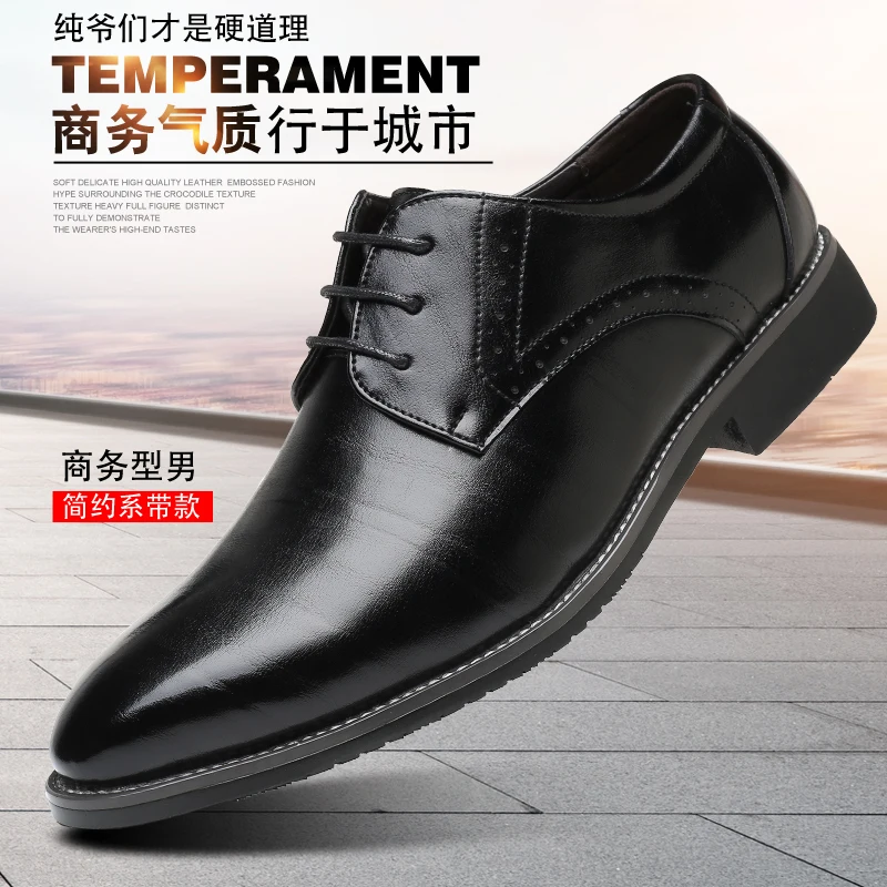 

men shoes leather derbies footwear man dress 38-48 yards new large size business casual shoes