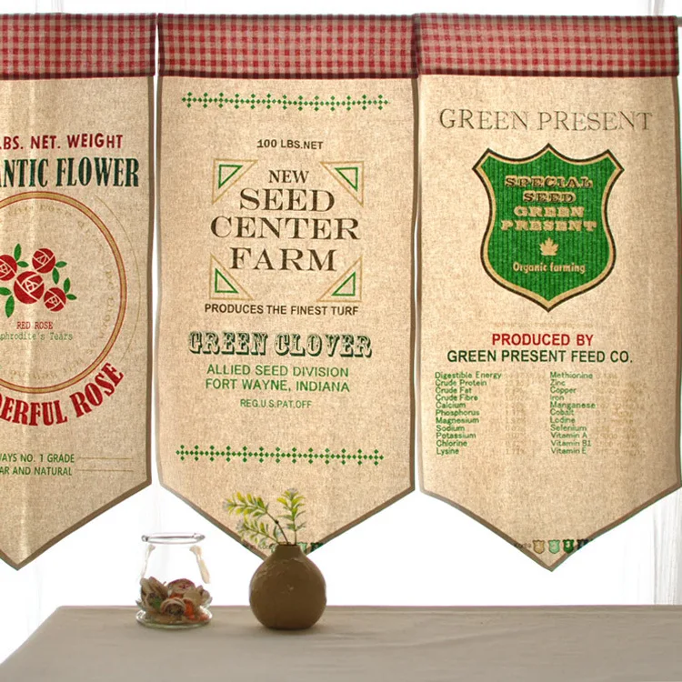 Декоративная льняная занавеска NAPEARL в старинном стиле для кухни ресторана