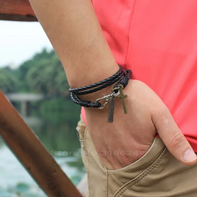 Новинка 2017 модный кожаный браслет с застежкой и узором в виде ключа популярный