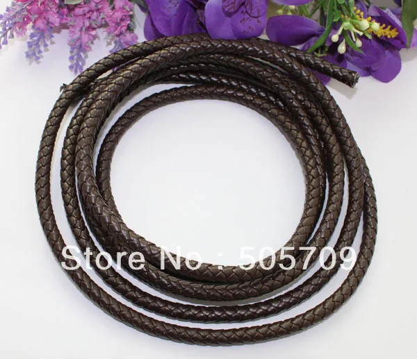 3 метра 8 мм Плетеный кожаный шнур #22514 #22515 бесплатная доставка|leather cord meter|leather