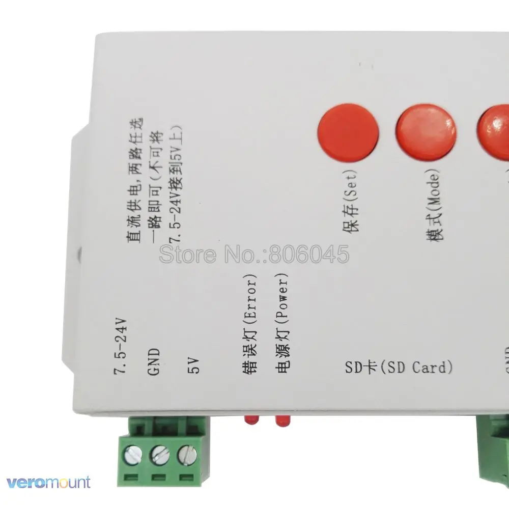 T1000S T 1000S SD карта WS2801 WS2811 WS2812B LPD6803 LED 2048 пикселей контроллер RGB DC5V 24V|rgb controller|pixel