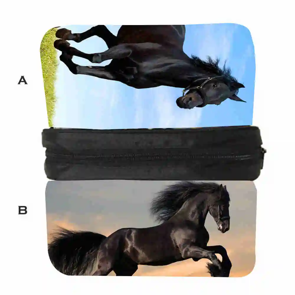 Косметичка с рисунком лошади на заказ аниме животные чехлы для косметики