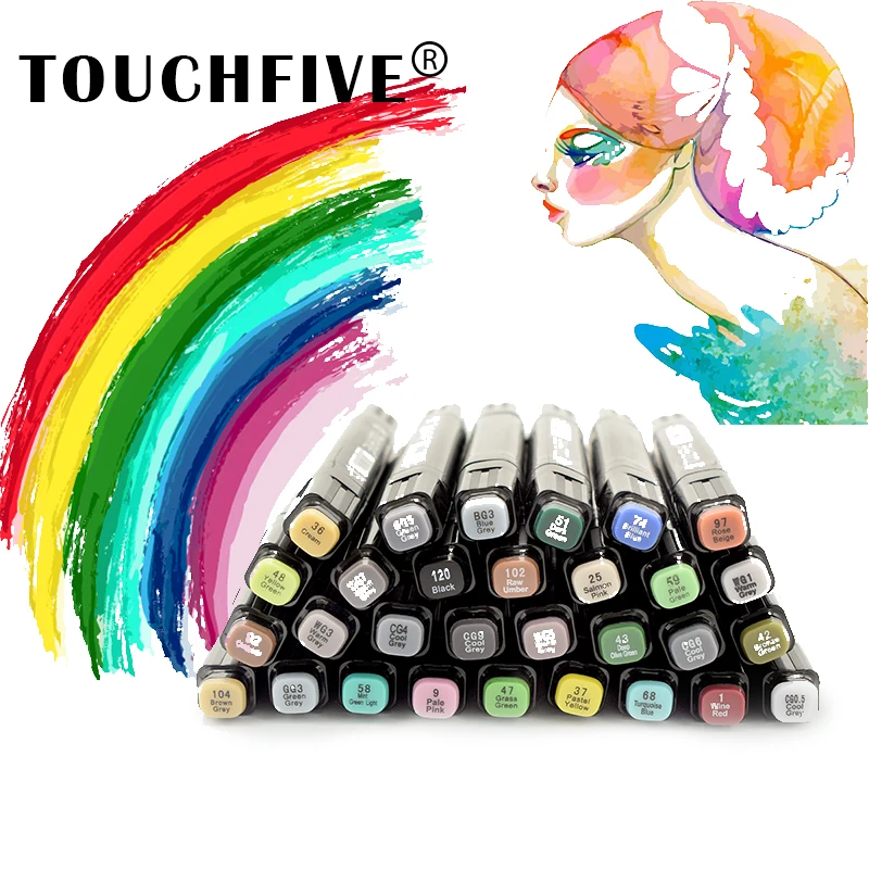 30 шт. Маркеры Ручка TOUCHFIVE Находчивый Маркер Finecolour маркеры рисунок фломастерами офисные ручки для школы студенты поставки