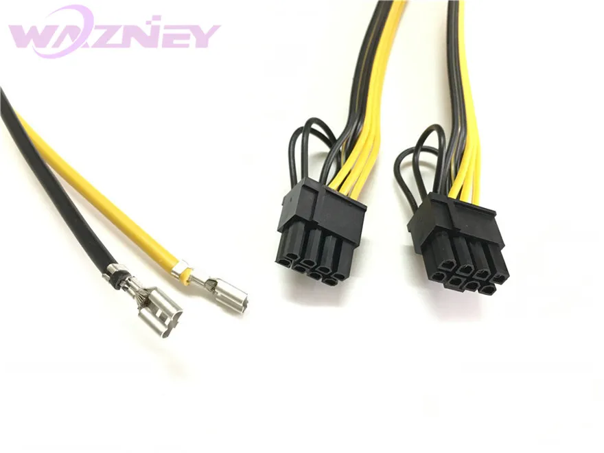 PCIe PCI E разъем для видеокарты ПК терминал 3 Molex 8pin 8 pin (6 + 2) Кабель питания шахтера 12AWG