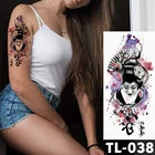 Водонепроницаемый боди-арт с рисунком, рукав-тату, японский гейш, цветок лотоса, женский дизайн