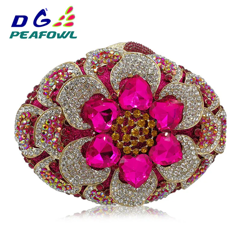 Floral Big Diamond Crystal Women Day Clutch For Mom Gift Flower Evening Bags Wedding Purse Luxury Clutches Diamond Party Bag