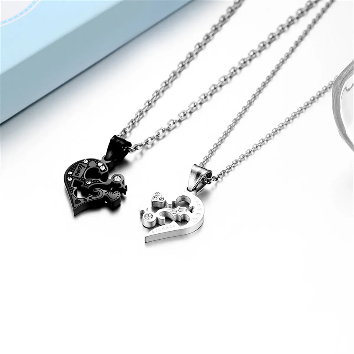 Романтическое колье BONISKISS для влюбленных из нержавеющей стали подвеска на