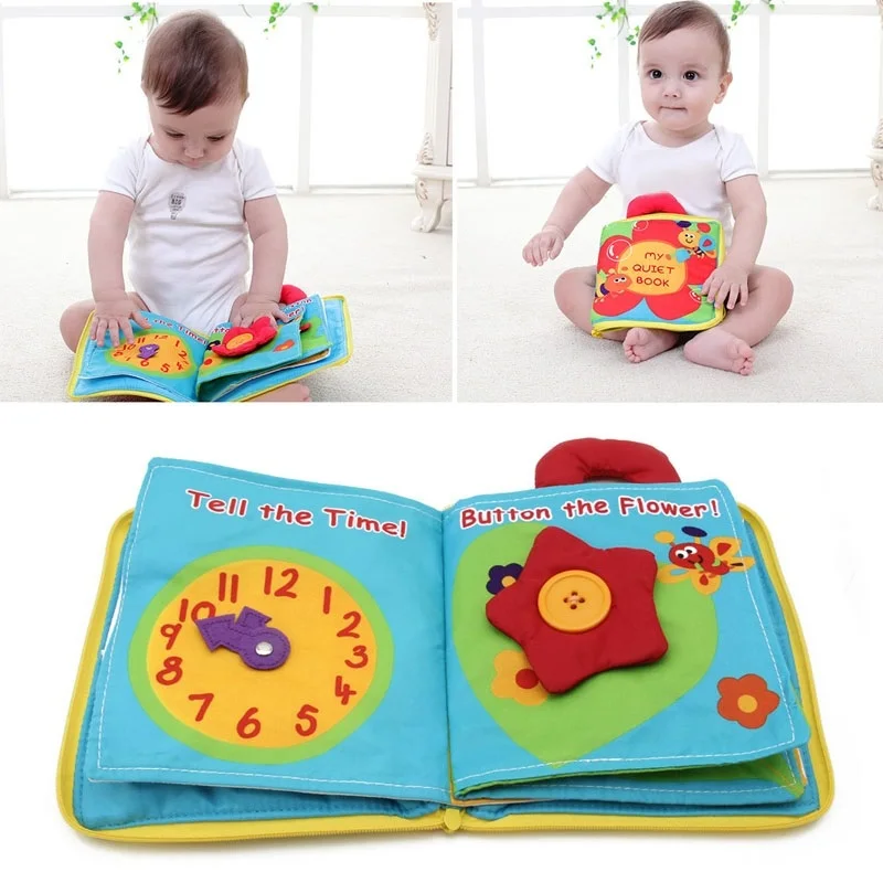 12 pages Multifunction Soft Cloth Baby Books Rustle Sound Infant Early Educational Color Shape Recognition Puzzle Toys | Игрушки и хобби