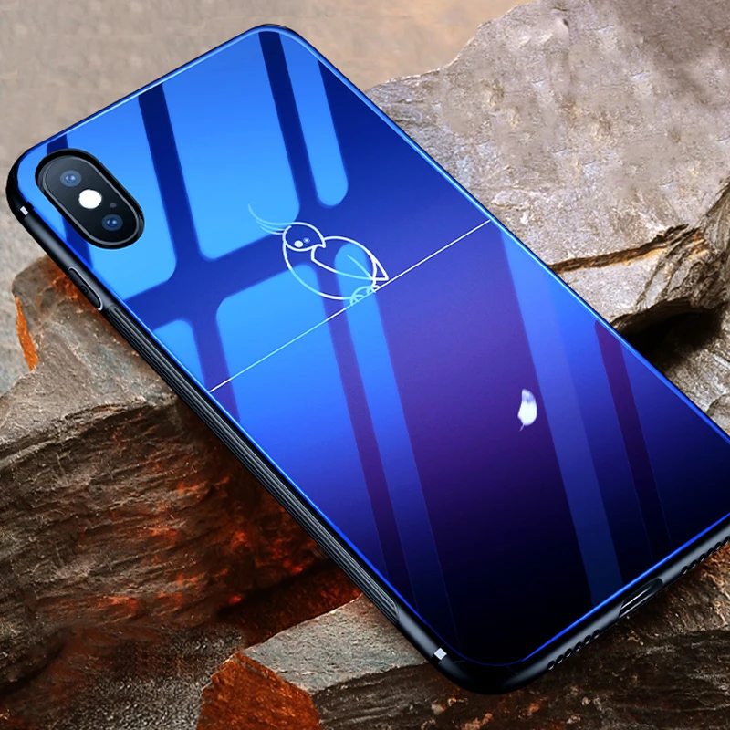 RZP чехол из закаленного стекла для iPhone X телефона s Бампер Apple 6 S 7 8 Plus 10 Роскошный