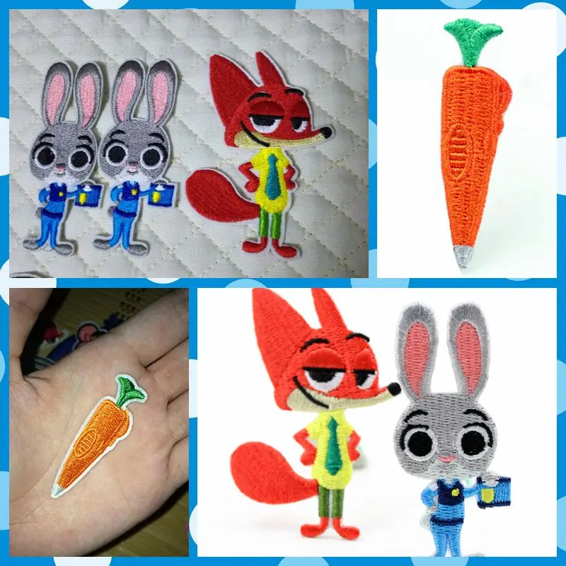 Бесплатная доставка 3 шт./лот лиса кролик с морковкой наклейка животные из