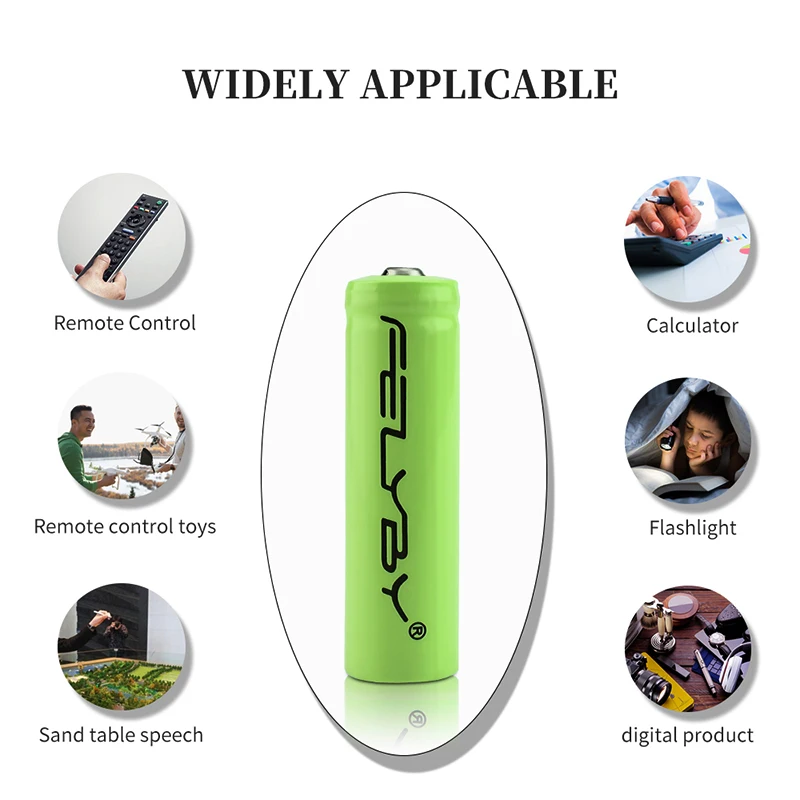 FELYBY 8 шт 14500 литий-ионная аккумуляторная батарея AA 1000 mAh включает зарядное