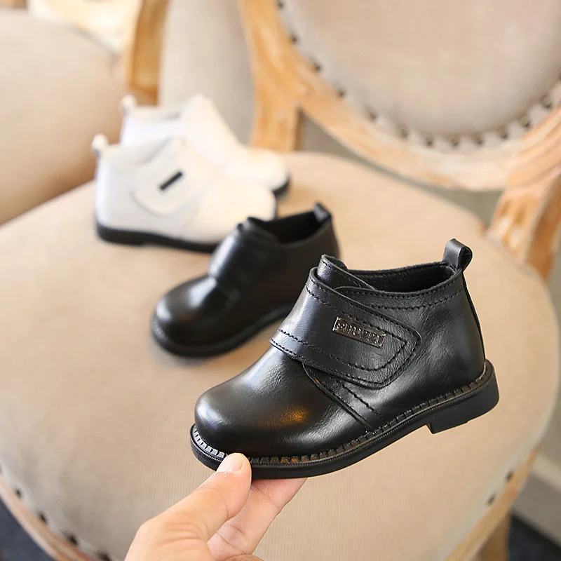 JOHEXI 2018 Fashion Girl/Boy Children single boots Autumn Solid Anti-Slippery Breathable Leather Hook&ampLoop Ankle boots13.5-18CM | Детская