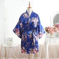 plus size ladies summer mini kimono short robe bath gown hot pink chinese women rayon yukata nightgown pijama mujer mdn003