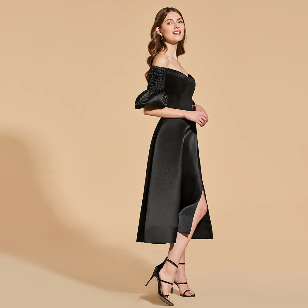Черное коктейльное платье Dressv с коротким рукавом на молнии вечерние