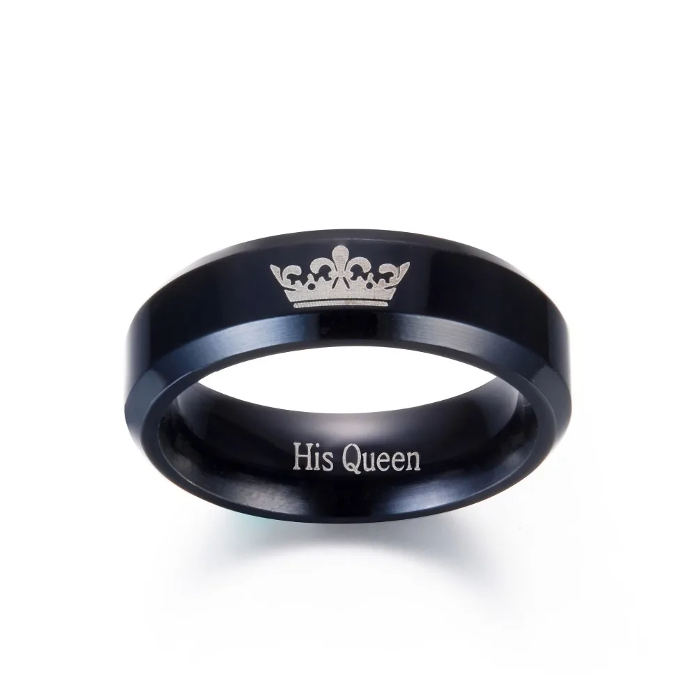 Золотые кольца для пар King And Queen из нержавеющей стали с короной пар|Кольца