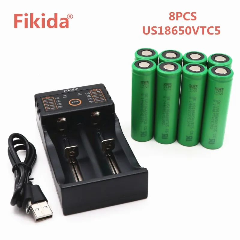 Оригинальные 30A разрядки 3,7 V US18650 VTC5 2600mAh перезаряжаемые батареи 18650 батарея+ F2 Смарт зарядное устройство