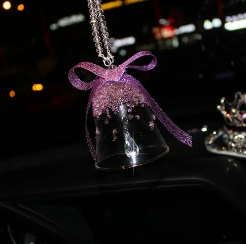 ornament Фиолетовые аксессуары для интерьера, фиолетовые хрустальные стразы, USb зарядное устройство, ароматизатор, парфюмерная база, стильный комплект для автомобиля - Название цвета: ornament