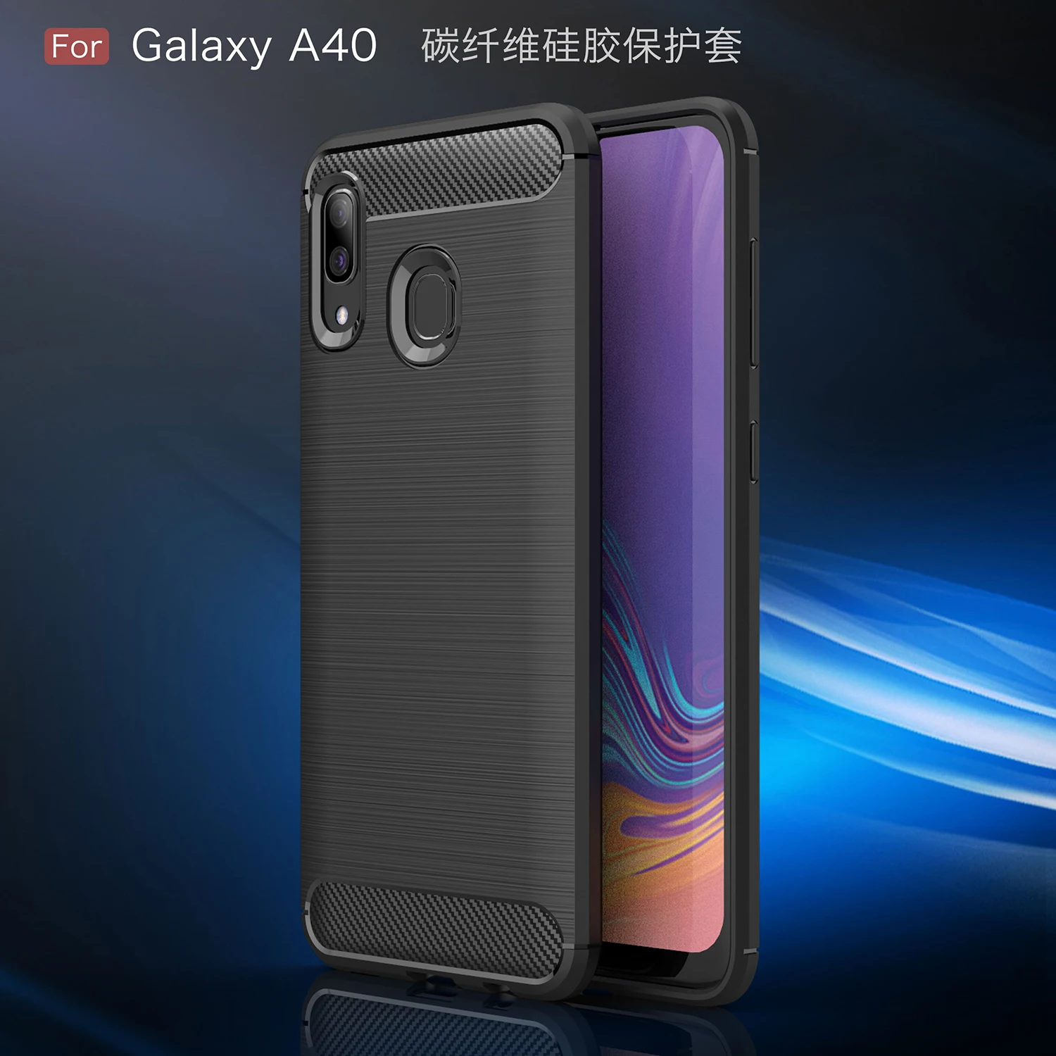 Для Samsung Galaxy A40 40A Силиконовый ТПУ чехол SM-A405FN/DS SM-A405F/DS углеродное волокно бампер