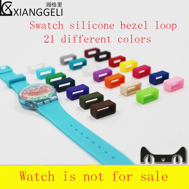 

20pcs Multiple color activity bezel watch accessory strap loop activity loop 10mm-30mm Silicone waterproof bezel loop