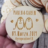 personalized penguin save the date magnetwood wedding place cards wedding birthday baby bridal shower party favors gifts