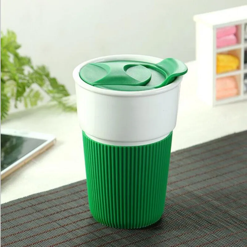 

Ceramic Double Insulated Cup Ceramic Cup With Silicone Cover