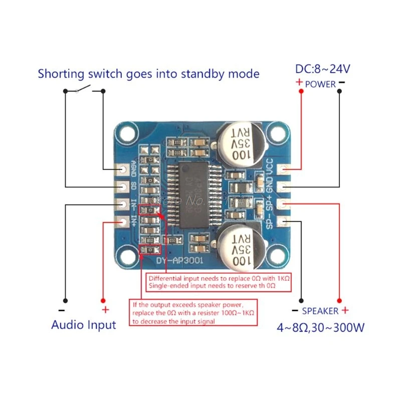Цифровой аудио усилитель YDA138 плата модуля DC 12 В 2 А Bluetooth класс D 2*15 Вт стерео