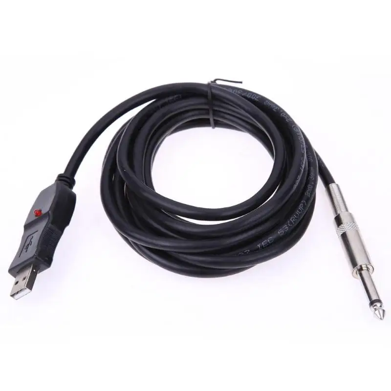 Гитарный бас 1/4 6,3 мм к USB интерфейсному соединению ПК инструментальный кабель аудио адаптер конвертер USB гитарный кабель 3 м Z70