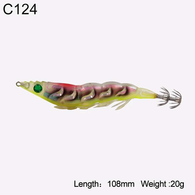 3514-C124 Kingdom Hot Fishing Squid Lure 108mm 20g High Quality Sinking Hard Baits Squid Shrimp Jig Lure Fishing Tackle Wobblers - Цвет: 3514-C124