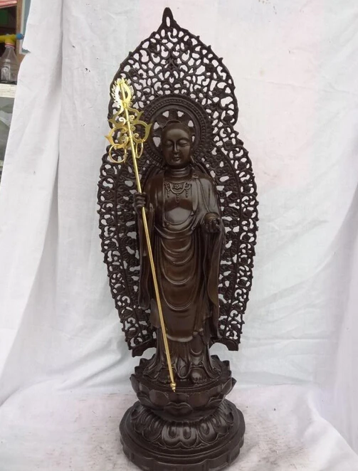 Оптовая продажа фабрики 24 &quotКитайская чистая бронза буддизм Ksitigarbha Тан Шень