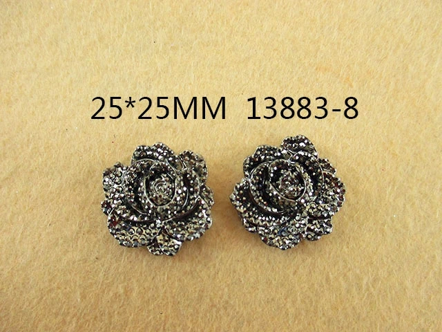 David Accessories 20 шт. 3D цветок полимерные Стразы плоские с оборота для свадьбы с украшением в виде пуговицы, поделка рукоделие аксессуары, 20Yc5799 - Цвет: 25x25mm