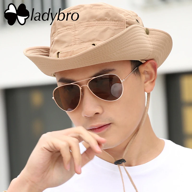 Панама Ladybro для мужчин и женщин шляпа с широкими полями дышащая рыбалки уличная