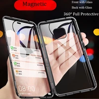 for huawei mate 20 pro magnetic case 360 frontback double sided 9h tempered glass case for huawei p20 pro mate20 metal bumper